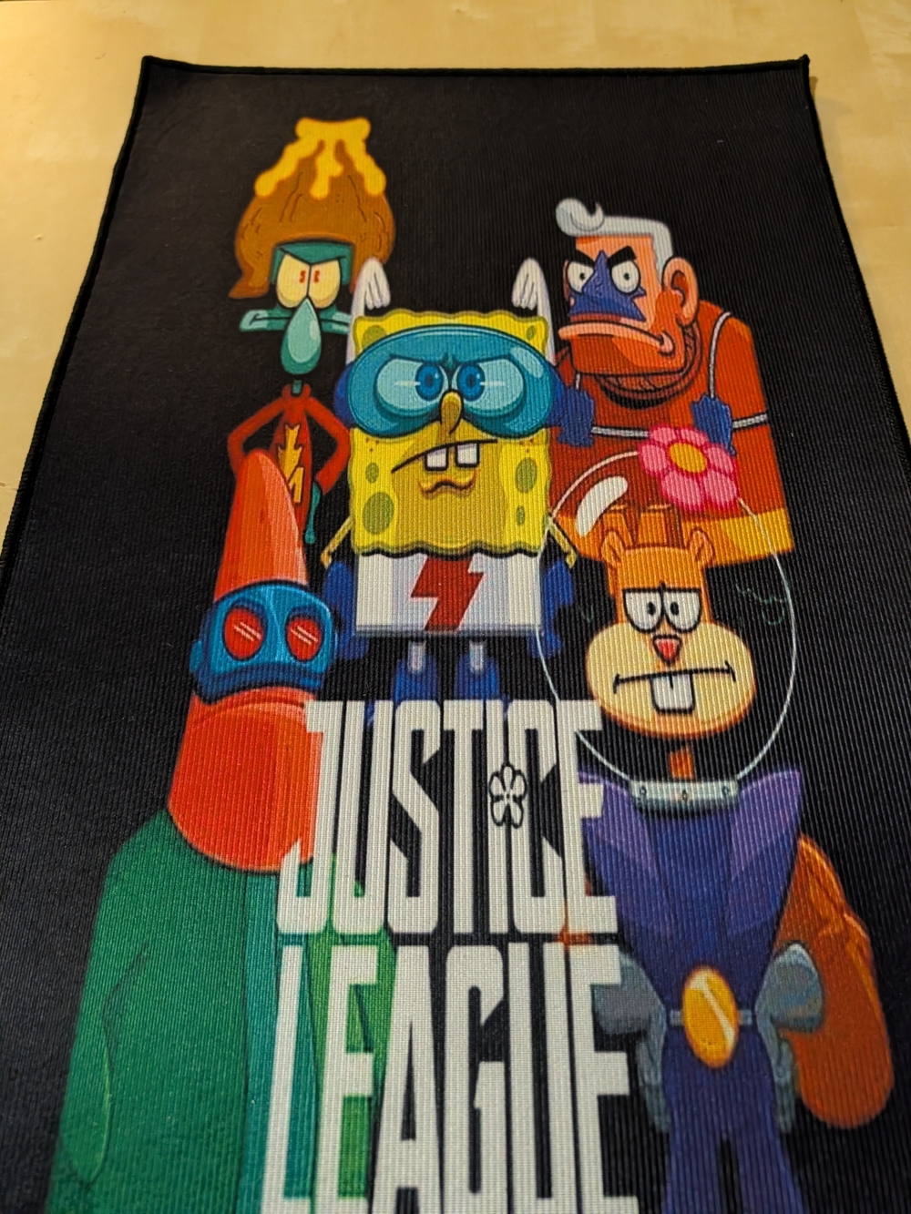 SpongeBob Justice League Black Graphic Play Mat Rug NEW